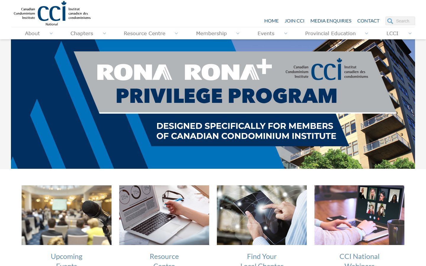 Canadian Condominium Institute website screenshot