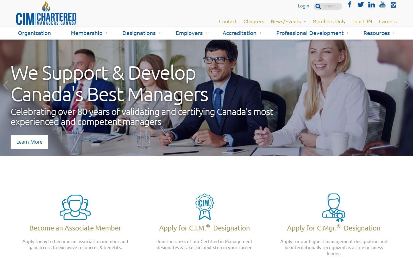 CIM | Chartered Managers Canada website screenshot
