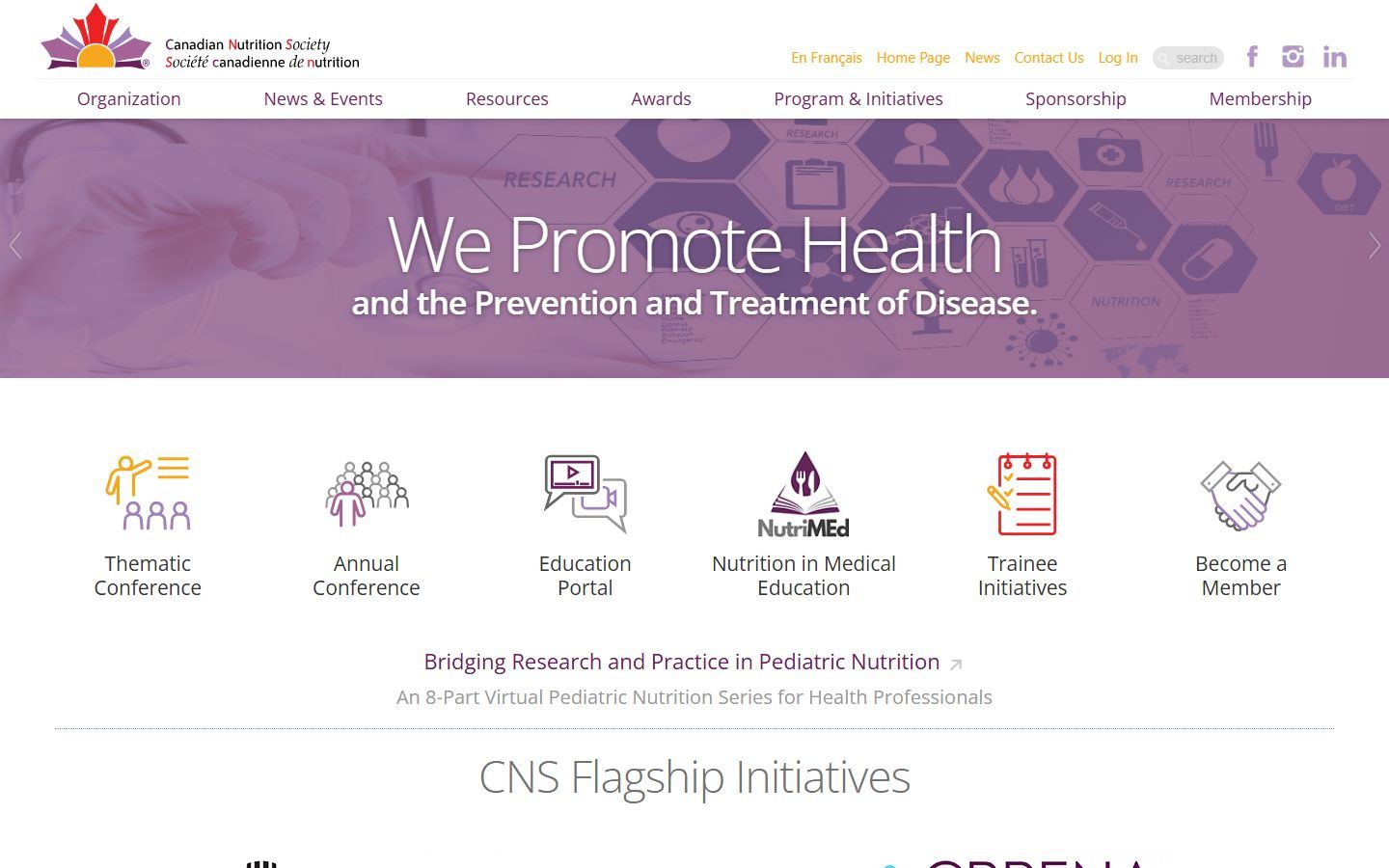 Canadian Nutrition Society website screenshot