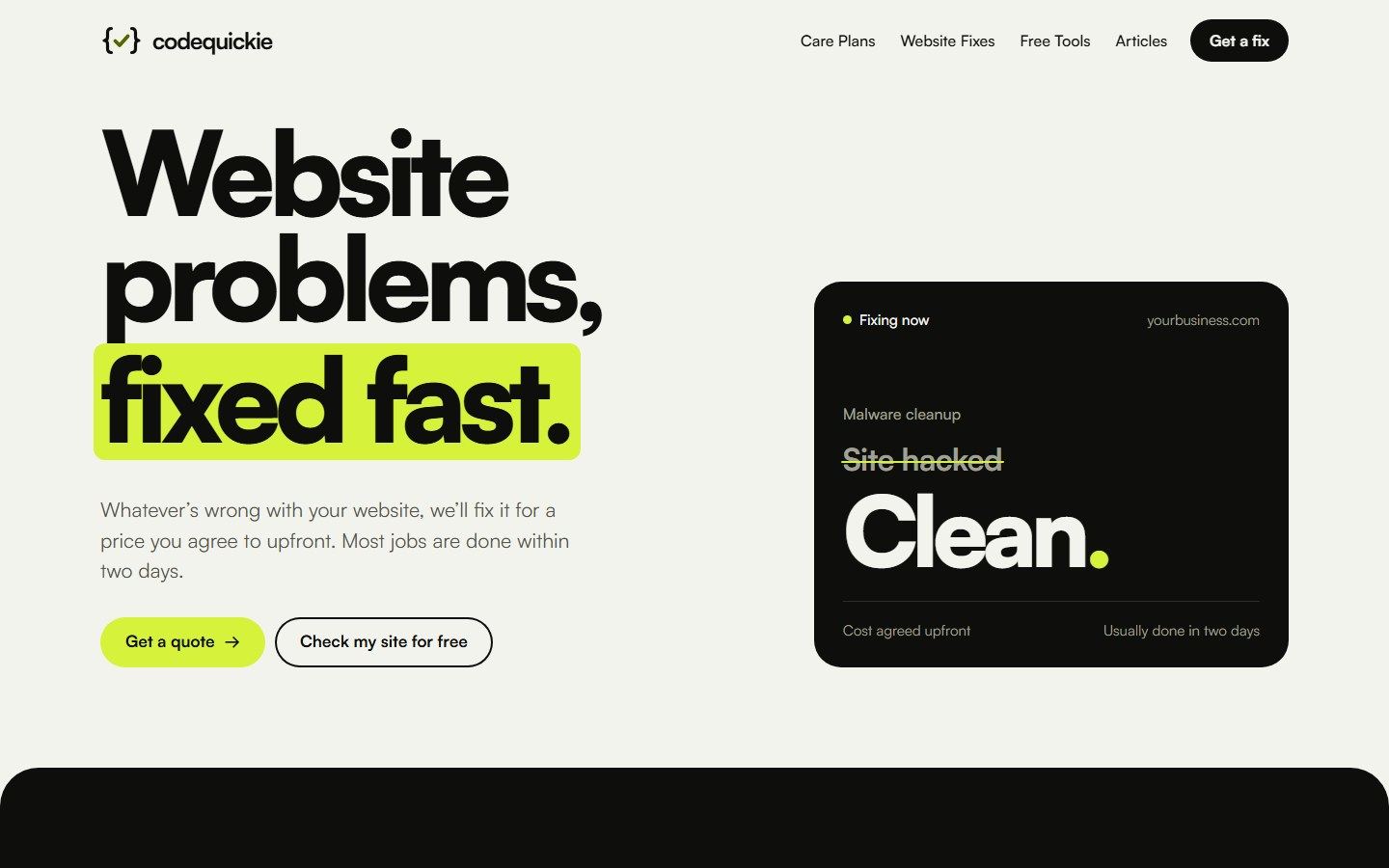 CodeQuickie website screenshot